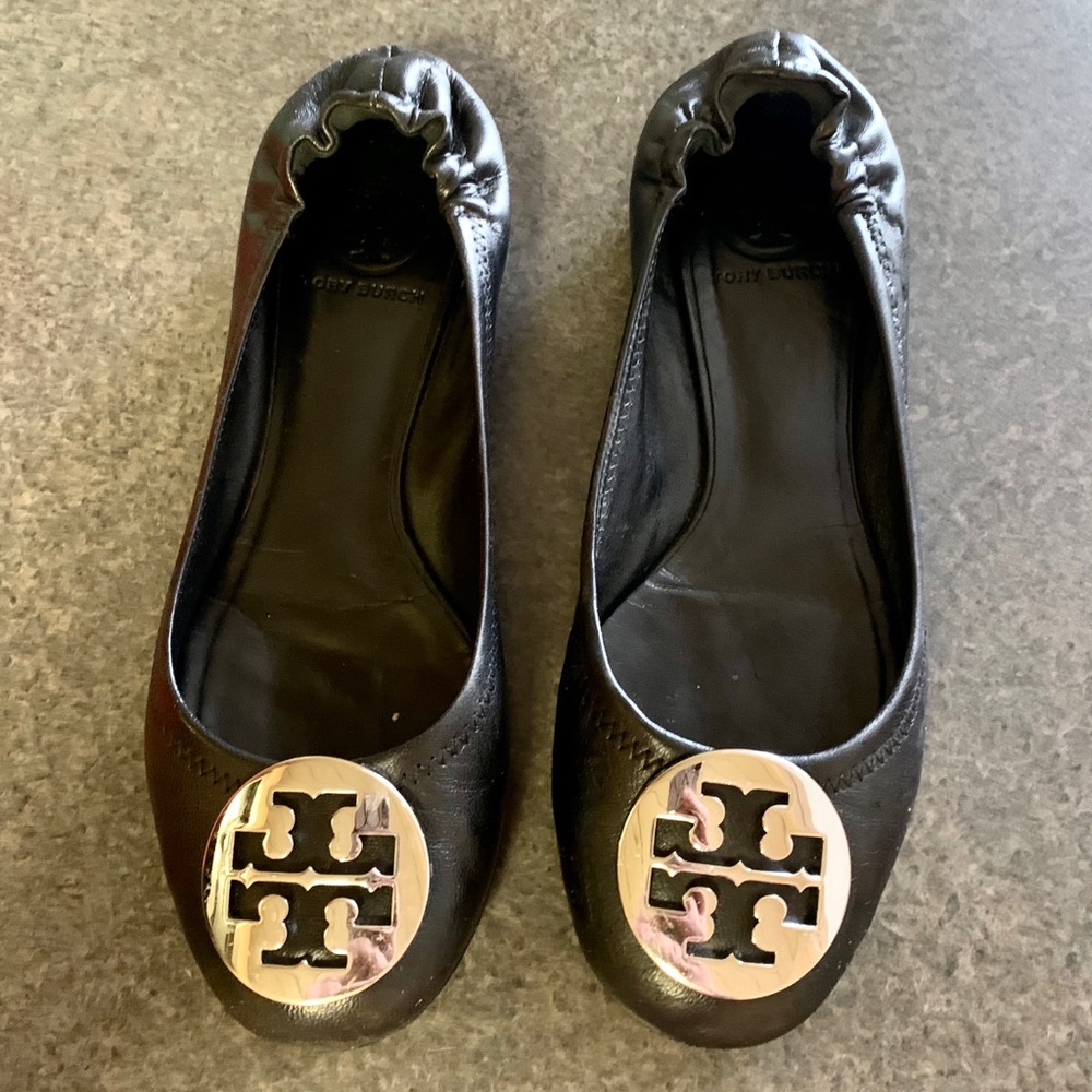 Tory Burch Classic Reva Ballet Flat (Silver Metal)